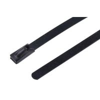 RS PRO 結束バンド， 360mm x 4.6 mm， 黒， ポリエステルコーティングしたステンレススチール 547-4333（直送品）