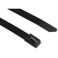 RS PRO 結束バンド， 520mm x 7.9 mm， メタリック， ポリエステルコーティングしたステンレススチール 547-4383（直送品）