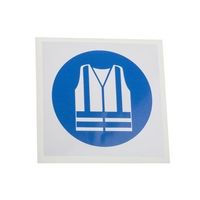 アールエスコンポーネンツ 必須標識 RS PRO なし なし語 ビニール 青/白 100 x 100mm 813-4495 1個（直送品）