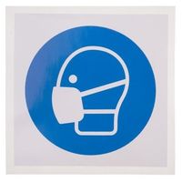 アールエスコンポーネンツ 必須標識 RS PRO なし なし語 ビニール 青/白 100 x 100mm 813-4498 1個（直送品）