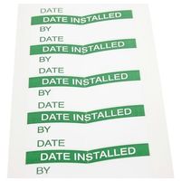 RS PRO 粘着剤付きラベル 140枚入り 緑 白 Date Installed 758-7949 1袋(140個)（直送品）