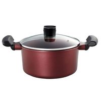 ベストコ IH 両手鍋 ガラス蓋付 20cm ブラウンダイヤモンドコート キャセロール ND-768 ヴォランテ（直送品）