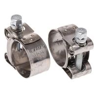 RS PRO ホースクリップ 31 → 34mm 20mm ステンレス鋼， 亜鉛めっき鋼(ボルト) 265-0196 1ロット(2個)（直送品）