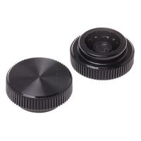 アールエスコンポーネンツ つまみノブ RS PRO ローレット加工， M5 直径:16mm 黒 771-673 1ロット(20個)（直送品）