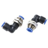 アールエスコンポーネンツ バルクヘッドコネクタ RS PRO エルボ 916-0845 1ロット(10個)（直送品）