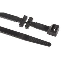 アールエスコンポーネンツ RS PRO 結束バンド， 320mm x 7.6 mm， 黒， ナイロン 66 233-196 1袋(100個)（直送品）