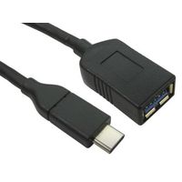 RS PRO USBアダプタ， オスUSB → メスUSB 3.0 A， USB 3.1 C 186-3058（直送品）