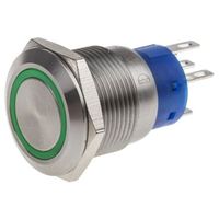 アールエスコンポーネンツ RS PRO 押しボタンスイッチ， ラッチ， パネルマウント， 単極双投(SPDT) 111-3774 1個（直送品）