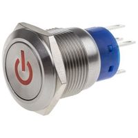 アールエスコンポーネンツ RS PRO 押しボタンスイッチ， ラッチ， パネルマウント， 単極双投(SPDT) 111-3902 1個（直送品）