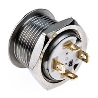 アールエスコンポーネンツ RS PRO 押しボタンスイッチ， モーメンタリ， パネルマウント， 単極単投(SPST) 175-9551 1個（直送品）