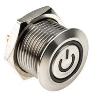 アールエスコンポーネンツ RS PRO 押しボタンスイッチ， モーメンタリ， パネルマウント， 単極単投(SPST) 175-9560 1個（直送品）