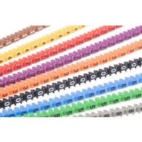 RS PRO， ケーブルマーカアクセサリー 黒、茶、緑、グレー、オレンジ、赤、バイオレット、白、黄 812-1231 1袋(250個)（直送品）