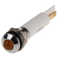 アールエスコンポーネンツ RS PRO 表示灯， 110V ac， オレンジ， 実装ホールサイズ:8mm 846-2718 1個（直送品）