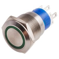 アールエスコンポーネンツ RS PRO 押しボタンスイッチ， モーメンタリ， パネルマウント， 双極双投(DPDT) 111-5781 1個（直送品）