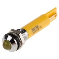 アールエスコンポーネンツ RS PRO 表示灯， 220V ac， 黄， 実装ホールサイズ:8mm 846-2829 1個（直送品）