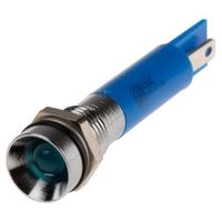 アールエスコンポーネンツ RS PRO 表示灯， 220V ac， 青， 実装ホールサイズ:8mm 846-2872 1個（直送品）