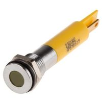 アールエスコンポーネンツ RS PRO 表示灯， 220V ac， 黄， 実装ホールサイズ:8mm 846-2908 1個（直送品）
