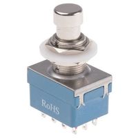 アールエスコンポーネンツ RS PRO 押しボタンスイッチ， ラッチ， PCB， 双極双投(DPDT) 846-6748 1個（直送品）