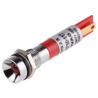 アールエスコンポーネンツ RS PRO 表示灯， 110V ac， 赤， 実装ホールサイズ:8mm 210-923 1個（直送品）