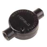 アールエスコンポーネンツ RS PRO コンジット ネジボックス 黒 スチール 228-716 1ロット(5個)（直送品）