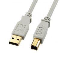 エスコ 0.6m USBケーブル(AーB/2.0対応/金メッキ/グレー) EA764AJ-72A 1個（直送品）
