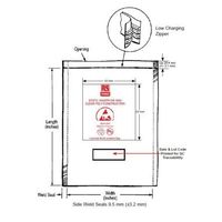 RS PRO 静電防止バック， ファスナー， 幅:76mm， 高さ:127mm 190-8426 1ロット(100個)（直送品）