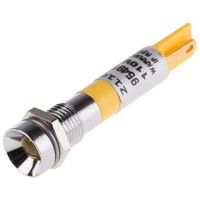 アールエスコンポーネンツ RS PRO 表示灯， 110V ac， 黄， 実装ホールサイズ:8mm 211-077 1個（直送品）