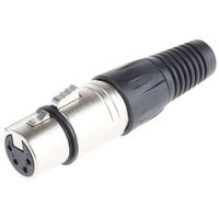 アールエスコンポーネンツ RS PRO XLRコネクタ メス 4極 ストレート ケーブルマウント 銀めっき 458-014 1個（直送品）