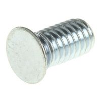 セルフクリンチングスタッド RS PRO 鉄 亜鉛めっき、クリアな不動態化仕上げ M4 長さ8mm 827-366 1袋(50個)（直送品）