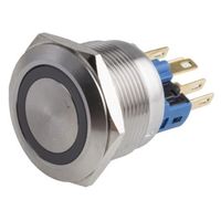 アールエスコンポーネンツ RS PRO 押しボタンスイッチ， モーメンタリ， パネルマウント， 単極双投(SPDT) 811-8569 1個（直送品）