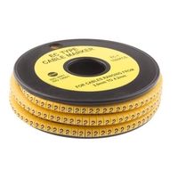 アールエスコンポーネンツ RS PRO， ケーブルマーカアクセサリー 黄色地に黒 812-0806 1リール(1000個)（直送品）