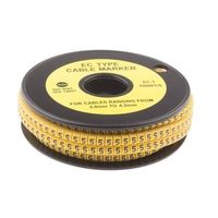 アールエスコンポーネンツ RS PRO， ケーブルマーカアクセサリー 黄色地に黒 812-0812 1リール(1000個)（直送品）