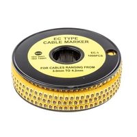 アールエスコンポーネンツ RS PRO， ケーブルマーカアクセサリー 黄色地に黒 812-0834 1リール(1000個)（直送品）