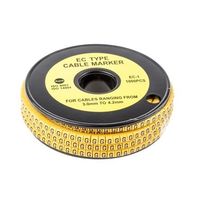 アールエスコンポーネンツ RS PRO， ケーブルマーカアクセサリー 黄色地に黒 812-0852 1リール(1000個)（直送品）