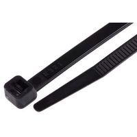 RS PRO 結束バンド， 190mm x 4.8 mm， 黒， ナイロン 66 811-1495 1袋(100個)（直送品）