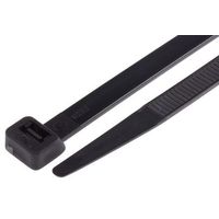 RS PRO 結束バンド， 380mm x 7.6 mm， 黒， ナイロン 66 811-1509 1袋(100個)（直送品）