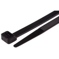 RS PRO 結束バンド， 240mm x 7.6 mm， 黒， ナイロン 66 811-1518 1袋(100個)（直送品）