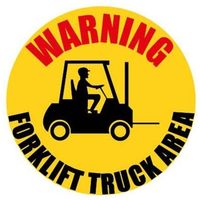 RS PRO 危険 & 警告ラベル Warning Forklift Truck area 英語語 ビニール ラベル 136-6407 1個（直送品）