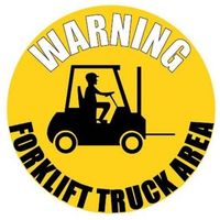 RS PRO 危険 & 警告ラベル Warning Forklift Truck area 英語語 ビニール ラベル 136-6408 1個（直送品）