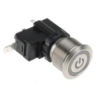 アールエスコンポーネンツ RS PRO 押しボタンスイッチ 保持， パネルマウント， 単極単投(SPST) 175-8719 1個（直送品）