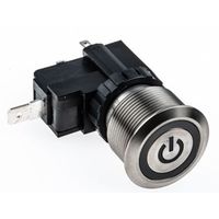 アールエスコンポーネンツ RS PRO 押しボタンスイッチ 保持， パネルマウント， 単極単投(SPST) 175-8756 1個（直送品）