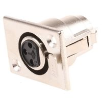 アールエスコンポーネンツ RS PRO XLRコネクタ メス 3極 ストレート パネルマウント 銀めっき 548-9105 1個（直送品）