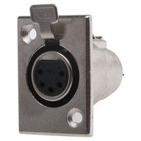 アールエスコンポーネンツ RS PRO XLRコネクタ メス 5極 ストレート パネルマウント 銀めっき 548-9133 1個（直送品）