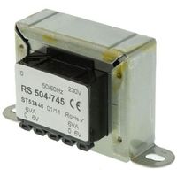 RS PRO シャーシ取り付け電源トランス，1次:230V ac，2次:6V ac，電力:12VA 504-745 1個（直送品）