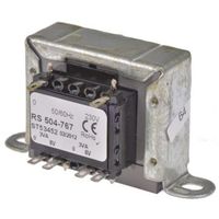 RS PRO シャーシ取り付け電源トランス，1次:230V ac，2次:6V ac，電力:6VA 504-767 1個（直送品）