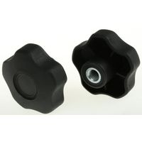 アールエスコンポーネンツ つまみノブ RS PRO マルチローブ， M10 直径:60mm 黒 702-7605 1ロット(10個)（直送品）