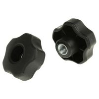 アールエスコンポーネンツ つまみノブ RS PRO マルチローブ， M10 直径:50mm 黒 702-7620 1ロット(10個)（直送品）