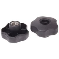 アールエスコンポーネンツ つまみノブ RS PRO マルチローブ， M12 直径:60mm 黒 702-7683 1ロット(10個)（直送品）