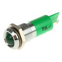 アールエスコンポーネンツ RS PRO 表示灯， 24 → 36V dc， 緑， 実装ホールサイズ:14mm 205-432 1個（直送品）