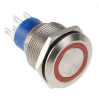 アールエスコンポーネンツ RS PRO 押しボタンスイッチ， モーメンタリ， パネルマウント， 双極双投(DPDT) 175-9680 1個（直送品）